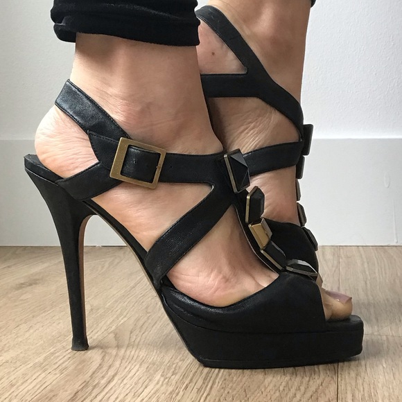 Jimmy Choo Shoes - Jimmy Choo leather sandals with stones